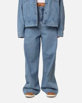 Adidas X KSENIASCHNAIDER Women's 3-Stripe Jeans Light Denim