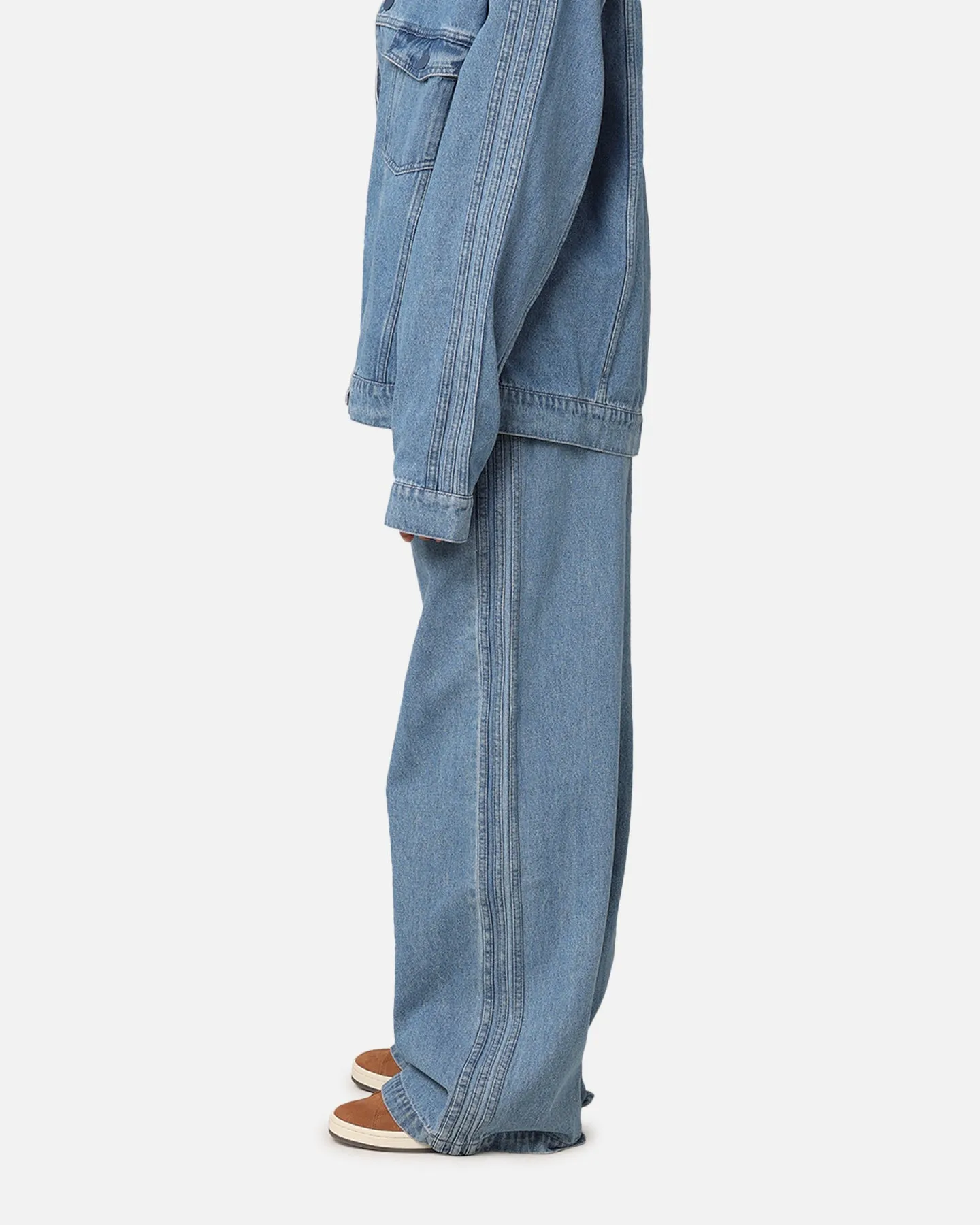 Adidas X KSENIASCHNAIDER Women's 3-Stripe Jeans Light Denim
