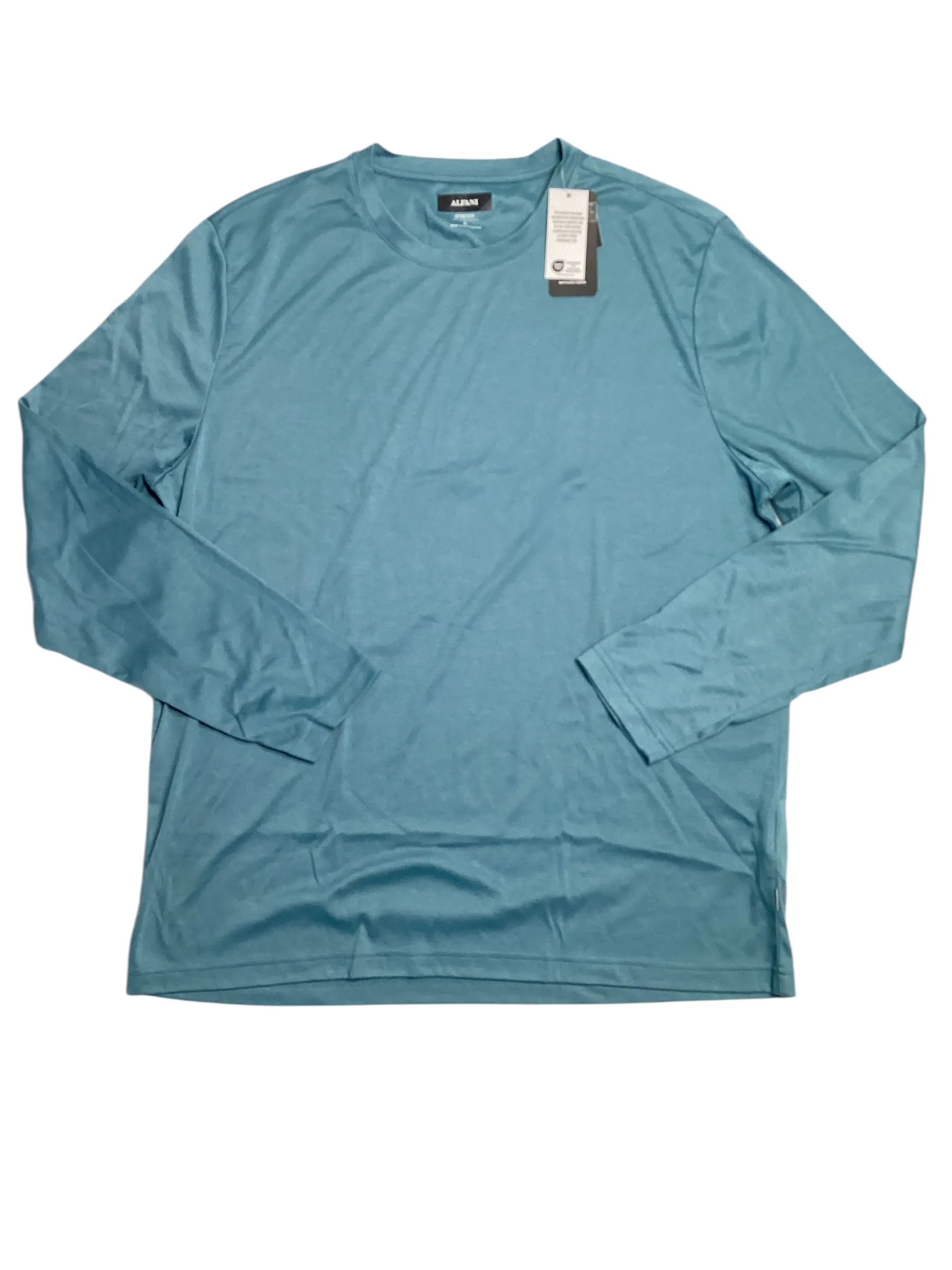Alfani Alfatech Long Sleeve Crewneck Shirt Deep Patina Blue 2XL