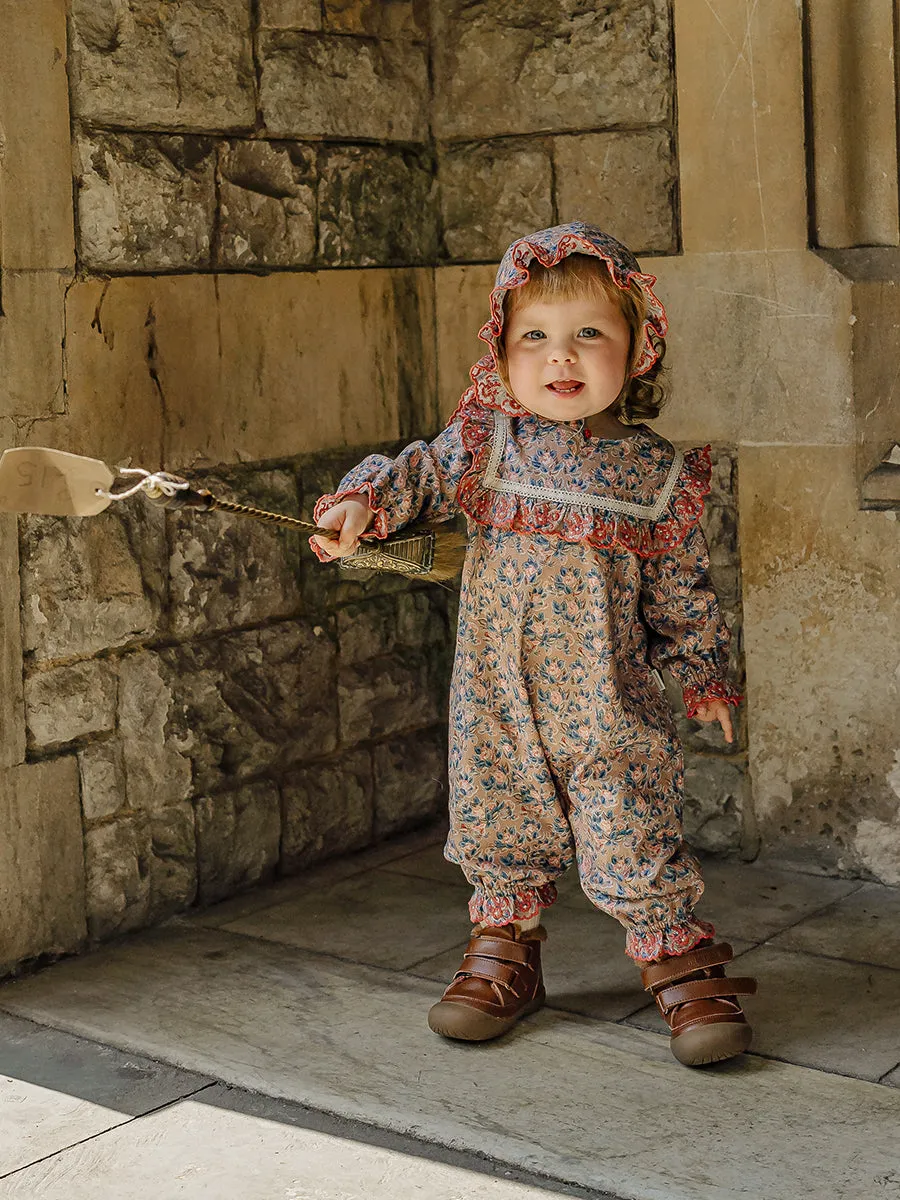 Aster Organic Cotton Romper, Damascus Rosa
