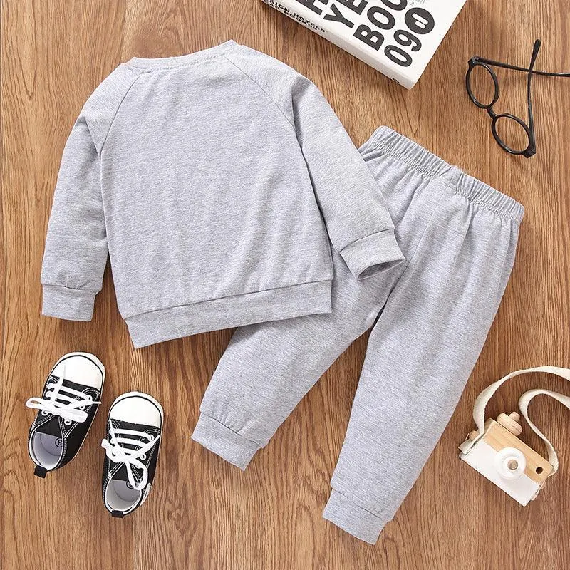 Baby Boy Letter Print Sweatshirt And Trousers Baby Boy Sets KS166893