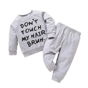 Baby Boy Letter Print Sweatshirt And Trousers Baby Boy Sets KS166893