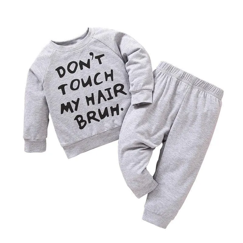 Baby Boy Letter Print Sweatshirt And Trousers Baby Boy Sets KS166893