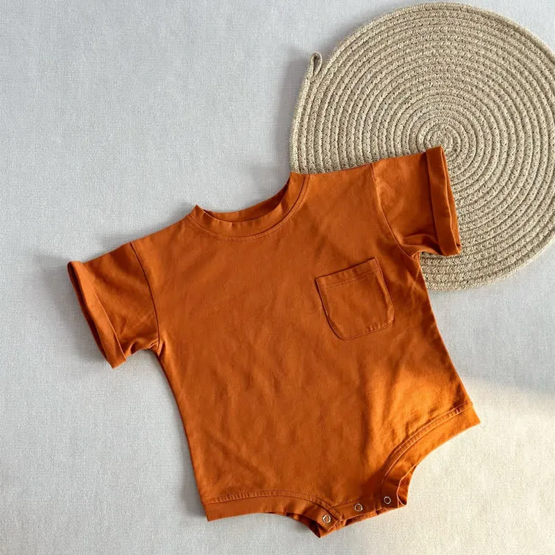 Baby Loose Solid Color Pocket Bodysuit