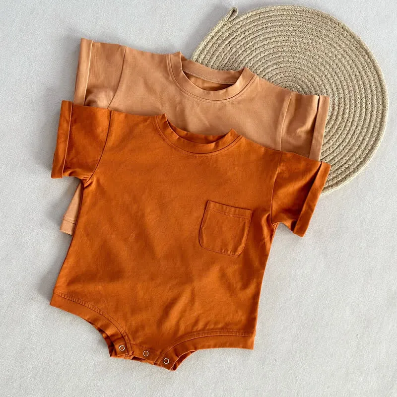Baby Loose Solid Color Pocket Bodysuit