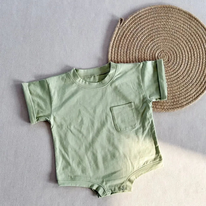 Baby Loose Solid Color Pocket Bodysuit