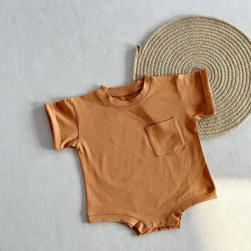 Baby Loose Solid Color Pocket Bodysuit