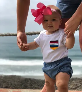 Baby Onesie Bodysuit with Serape Pocket