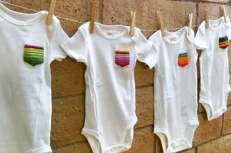 Baby Onesie Bodysuit with Serape Pocket
