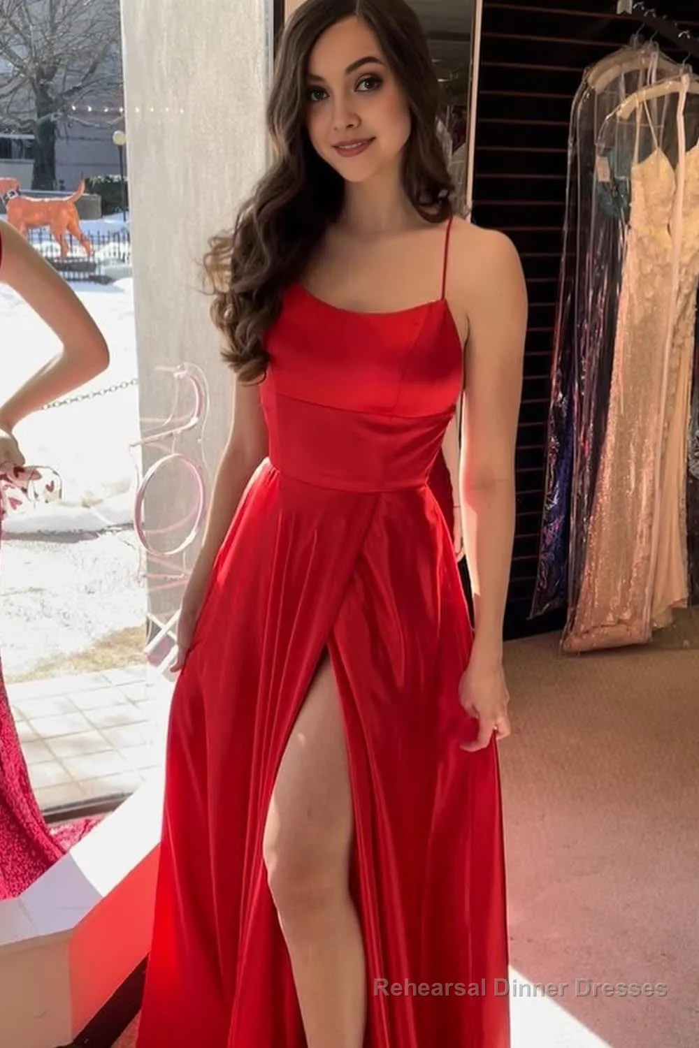 Backless Satin Prom Dress