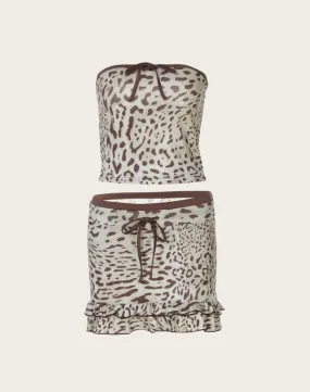 Bailee Leopard Print Skirt Set