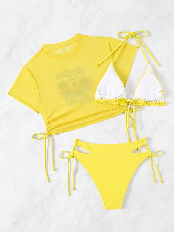 Beachwear Three-Piece Bikini Set Swimwear