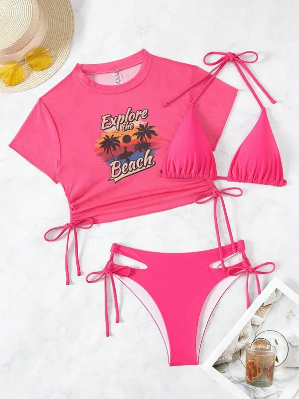 Beachwear Three-Piece Bikini Set Swimwear