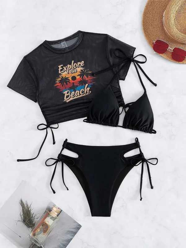 Beachwear Three-Piece Bikini Set Swimwear