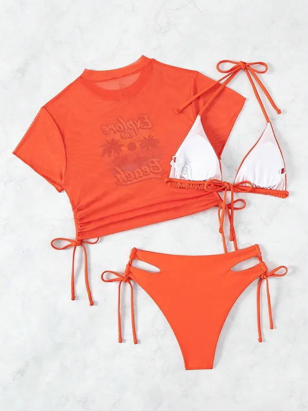Beachwear Three-Piece Bikini Set Swimwear