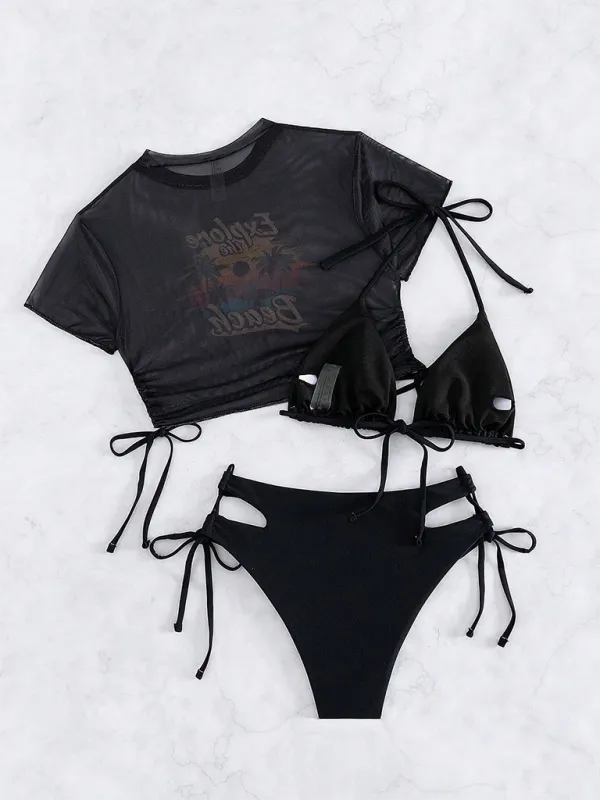 Beachwear Three-Piece Bikini Set Swimwear