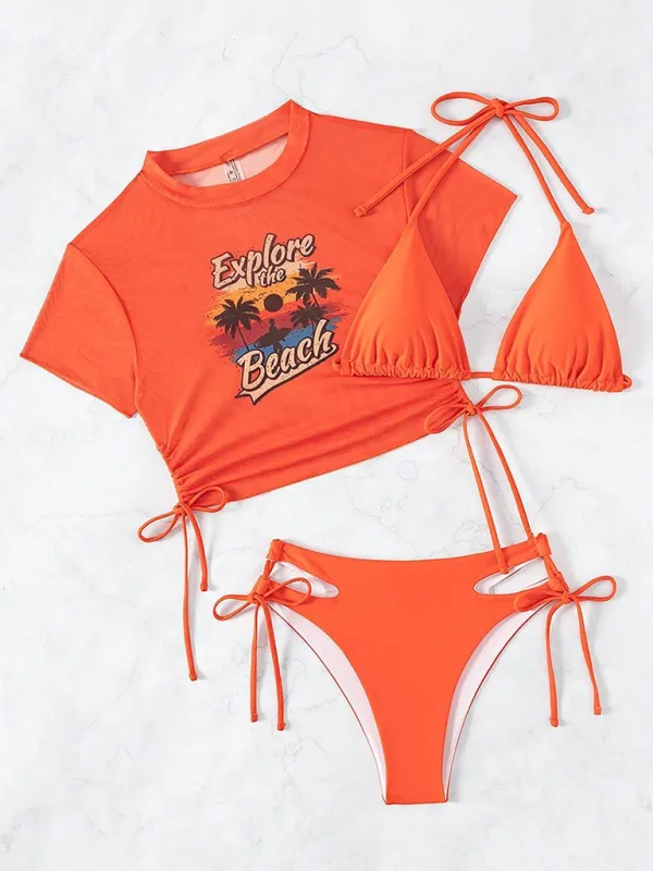 Beachwear Three-Piece Bikini Set Swimwear