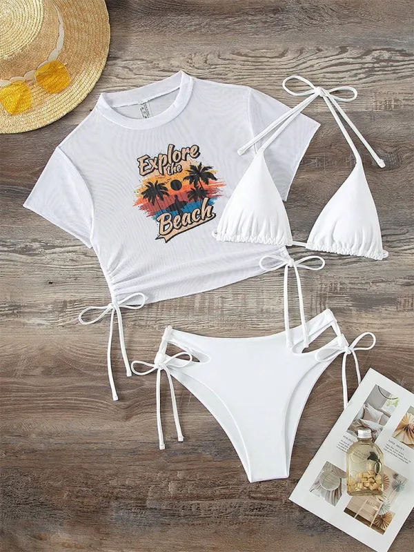 Beachwear Three-Piece Bikini Set Swimwear