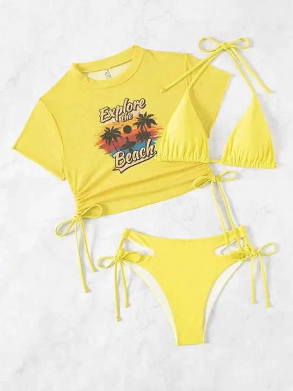 Beachwear Three-Piece Bikini Set Swimwear