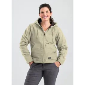 Berne Womens Sherpa Lined Softstone Duck Hooded Jacket - Sand