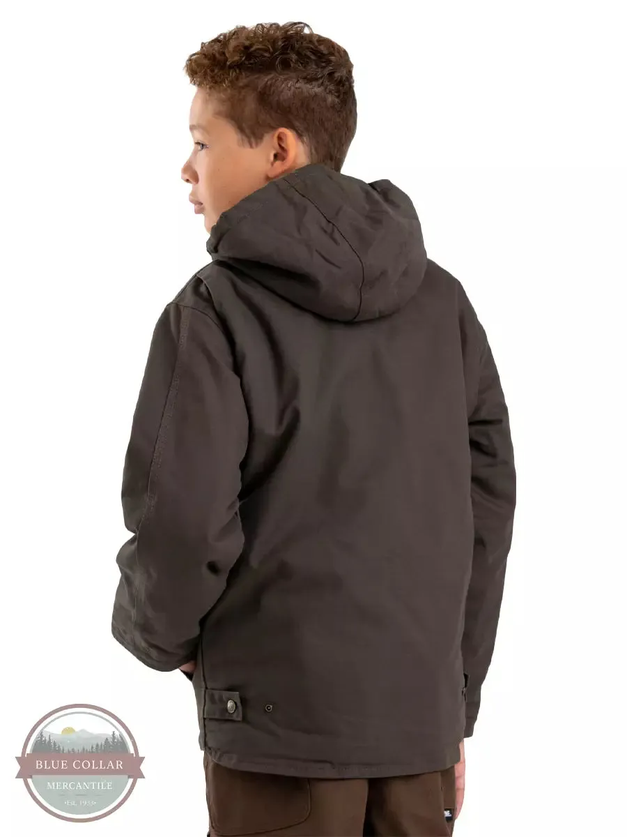 BHJ42 Sherpa-Lined Softstone Duck Hooded Jacket