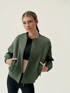 Born Living Stretch Bomber Jacket-Saona-Dark-Olive