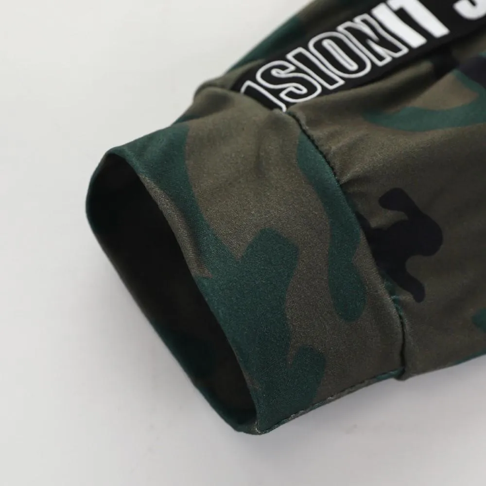 Boys Splicing Letter Printed Camouflage Suits Wholesale Boys Clothes