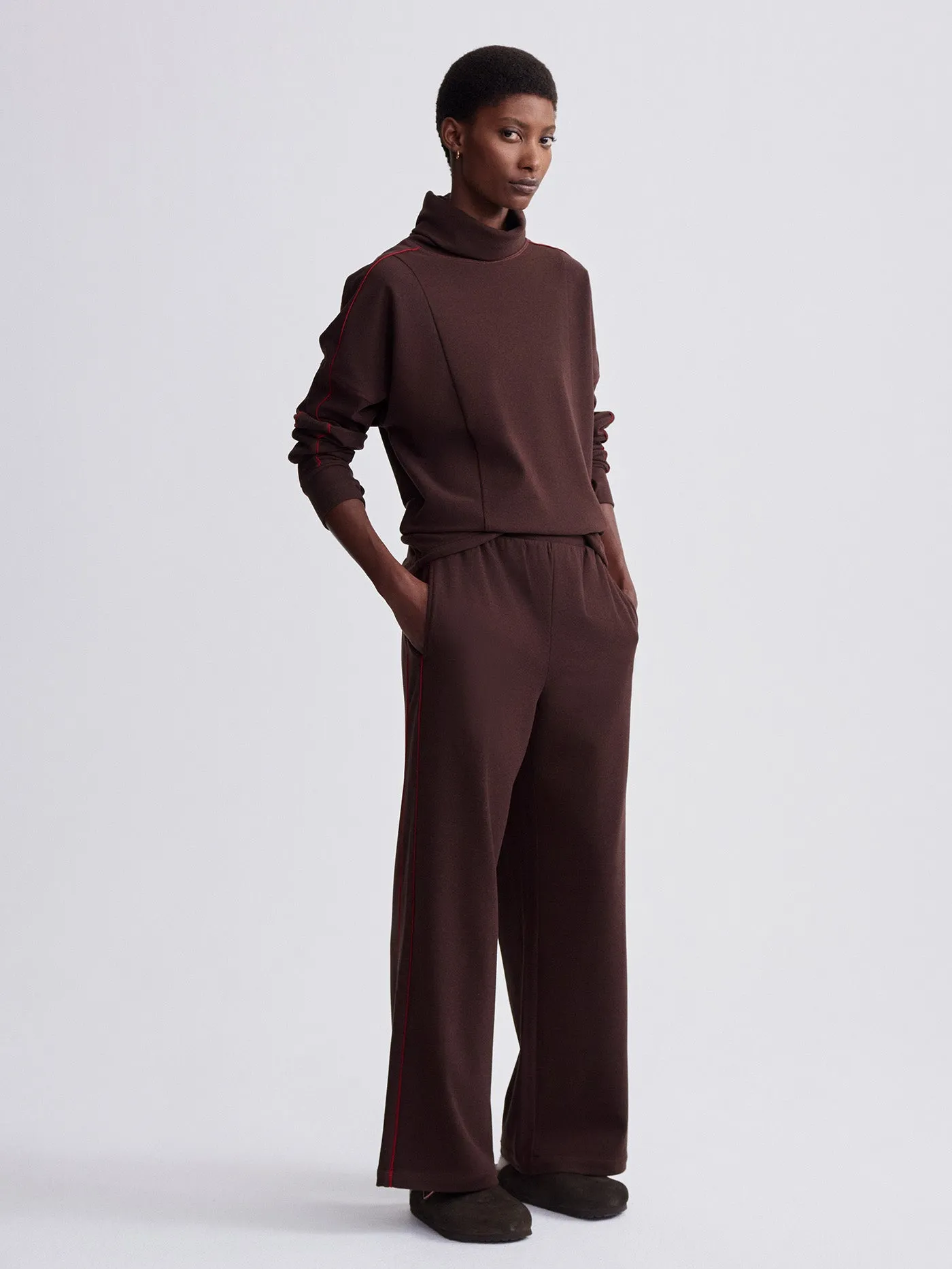 Brushed Rib Wide Leg Pant 28