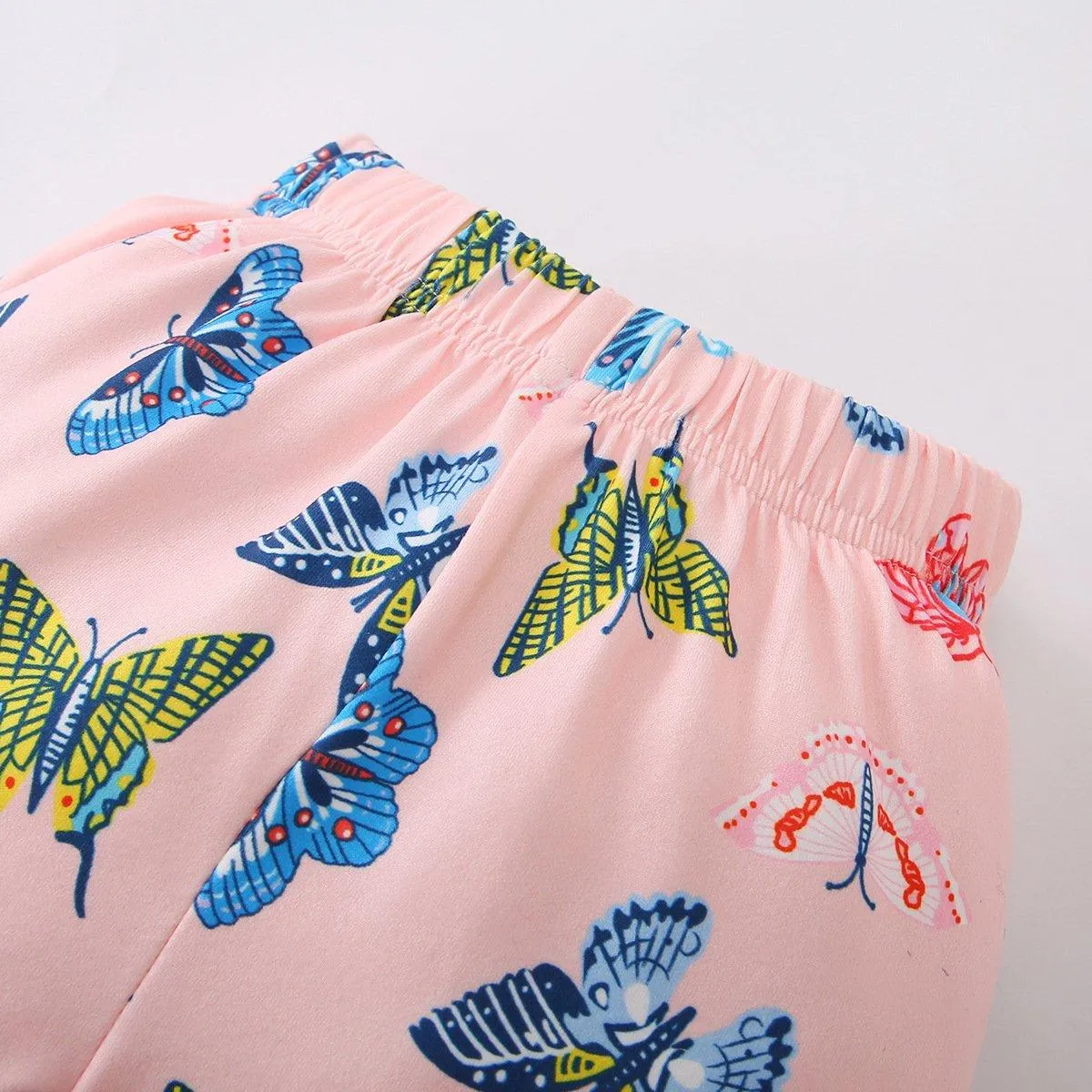 Butterfly Print Girl Sets Hoodie With Pants Wholesale Kids Clothes