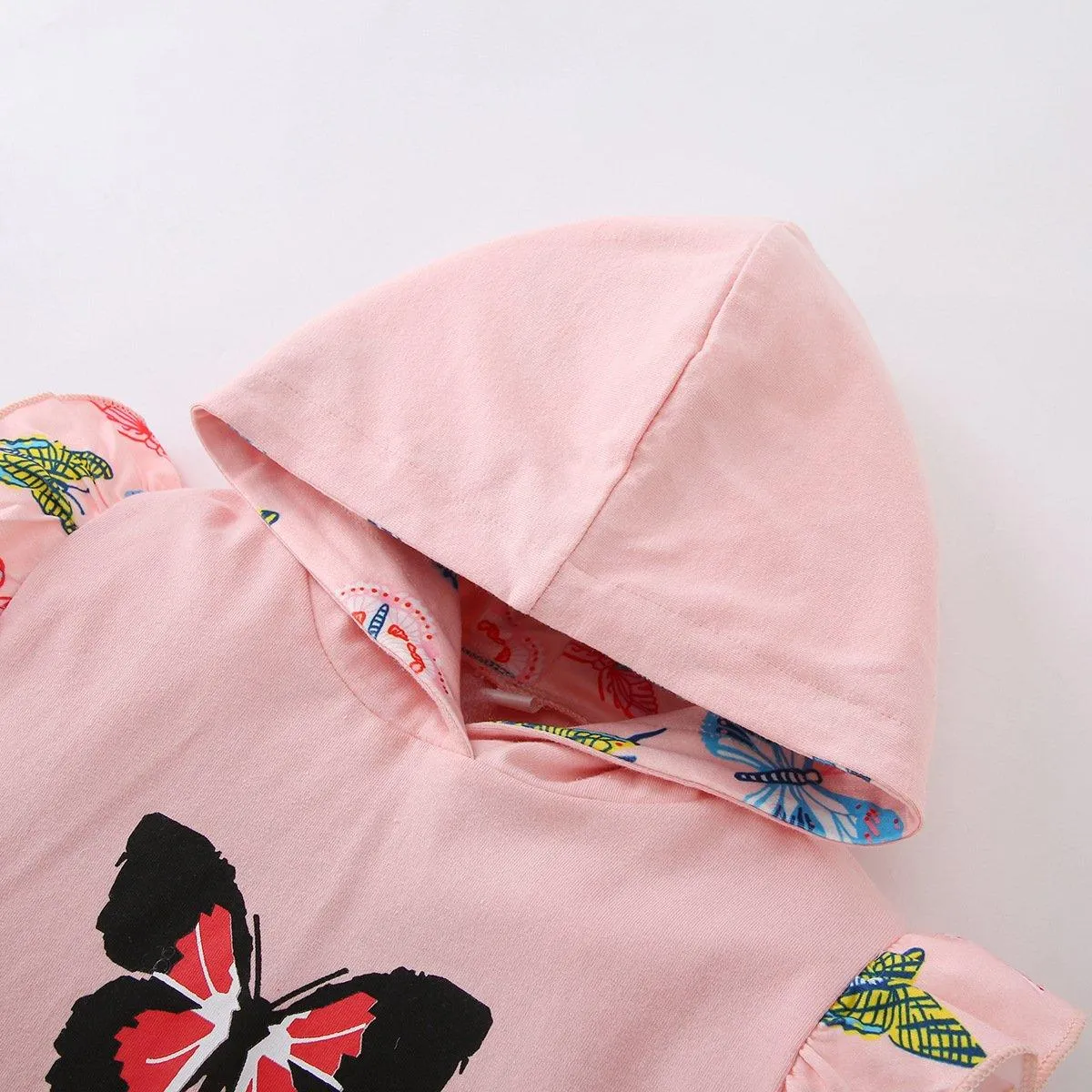 Butterfly Print Girl Sets Hoodie With Pants Wholesale Kids Clothes
