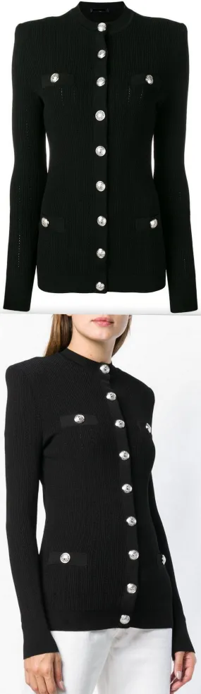 Button-Embellished Cardigan