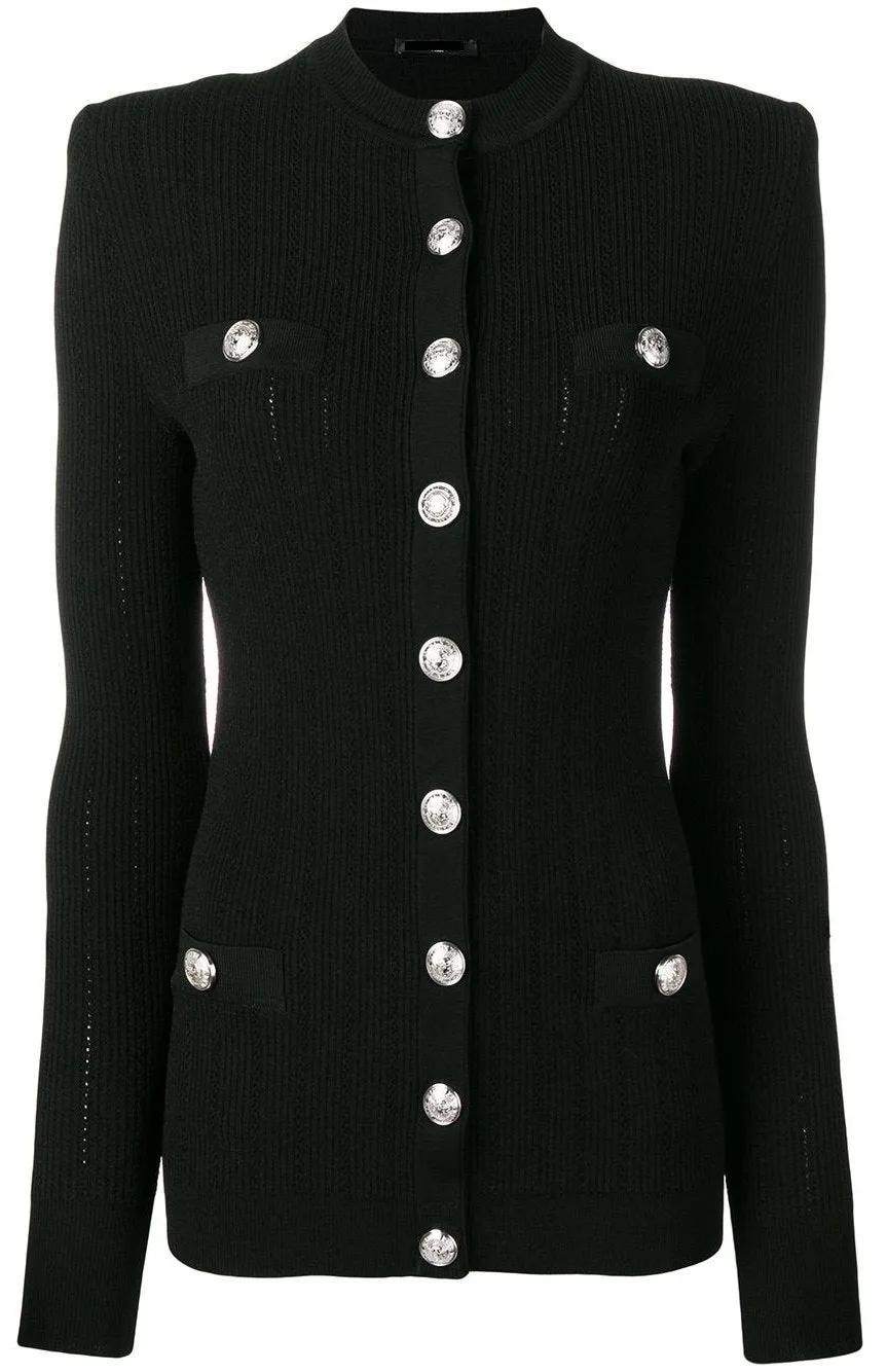 Button-Embellished Cardigan