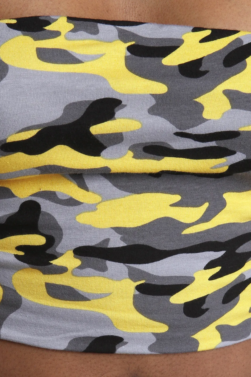 Camo Tube Top with High Waisted Leggings Set