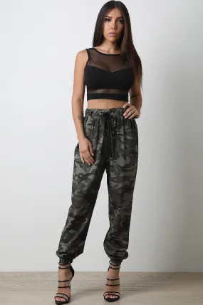 Camouflage High Waisted Jogger Pants