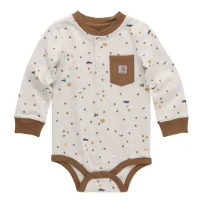 Carhartt Boys Printed Henley Bodysuit - CA6570-T72