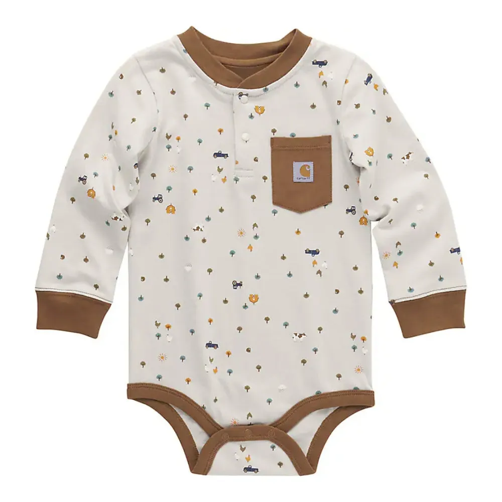 Carhartt Boys Printed Henley Bodysuit - CA6570-T72