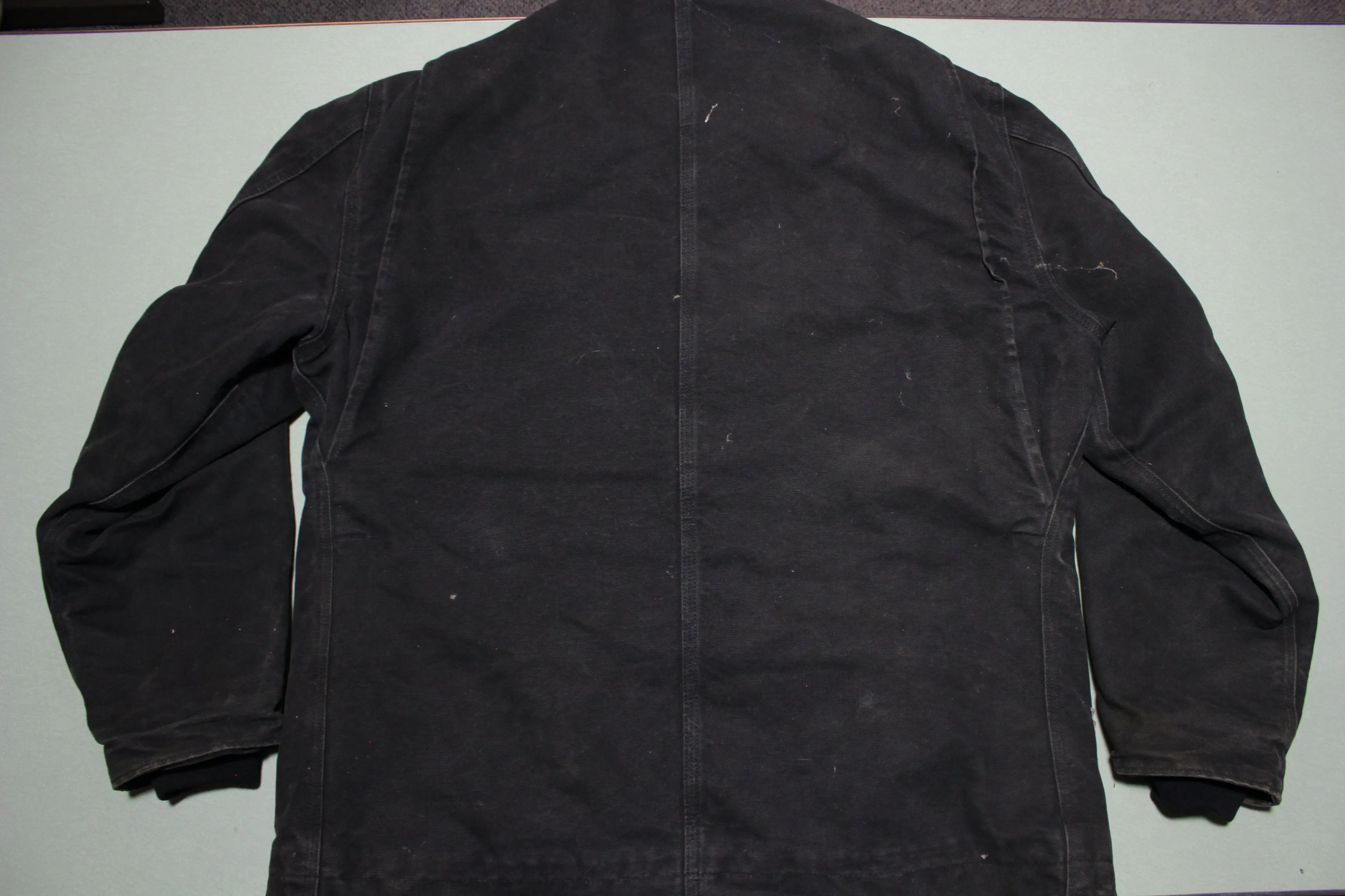 Carhartt C61 BLK Sherpa Fleece Lined Chore Duck Canvas Jacket Workwear Coat