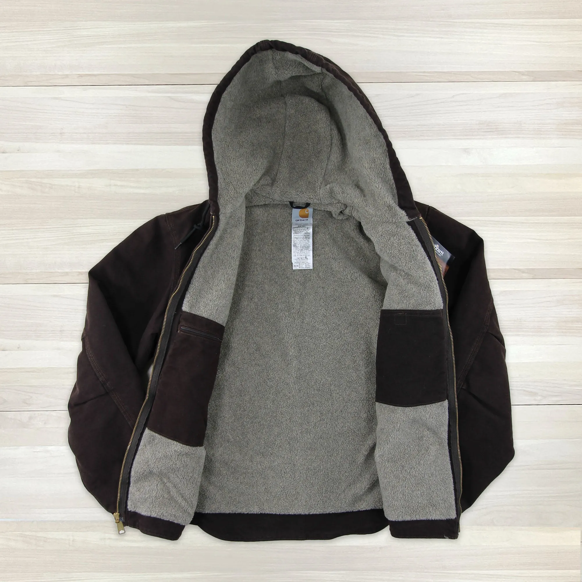 Carhartt J141 DKB Sherpa-Lined Sandstone Duck Jacket NWT Medium