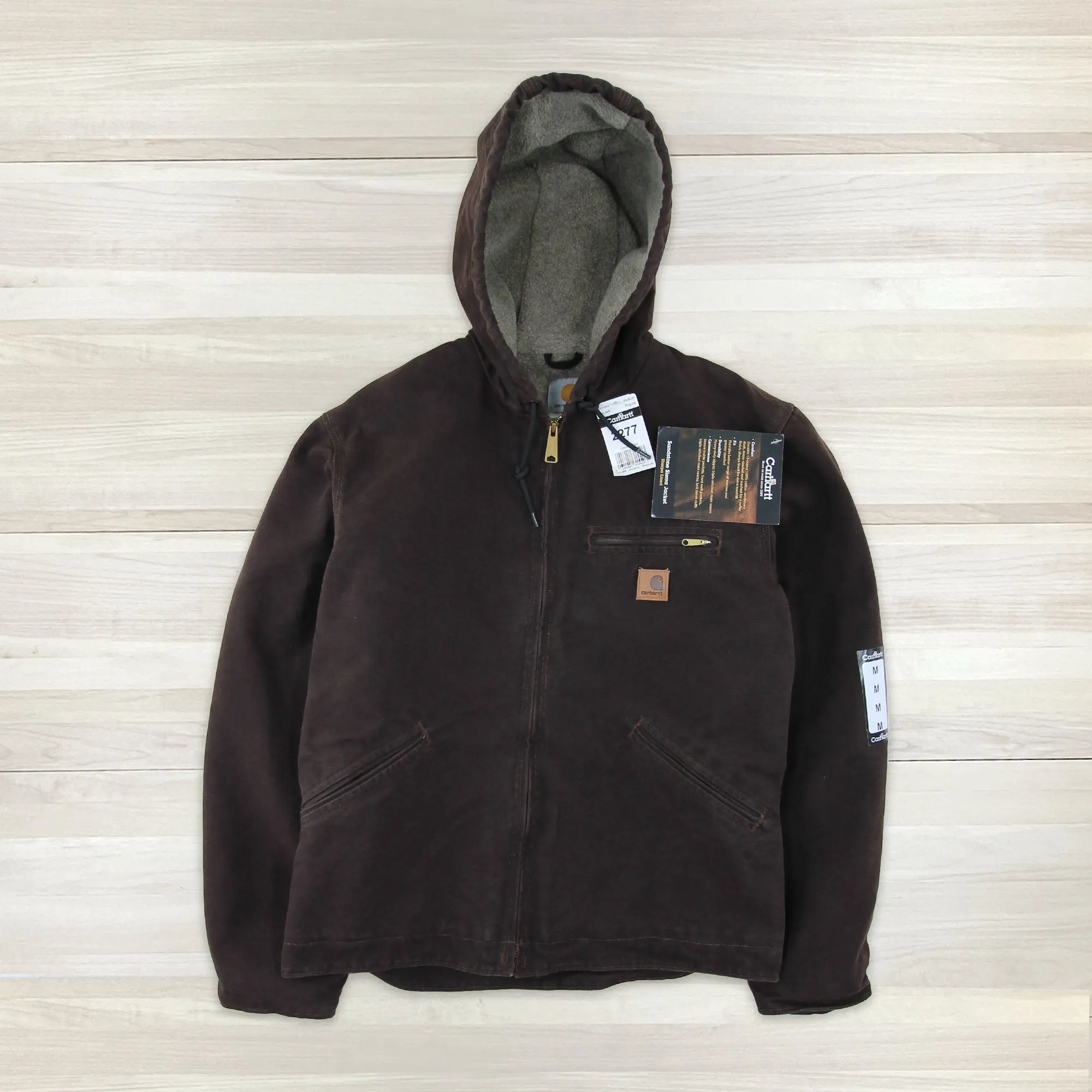 Carhartt J141 DKB Sherpa-Lined Sandstone Duck Jacket NWT Medium