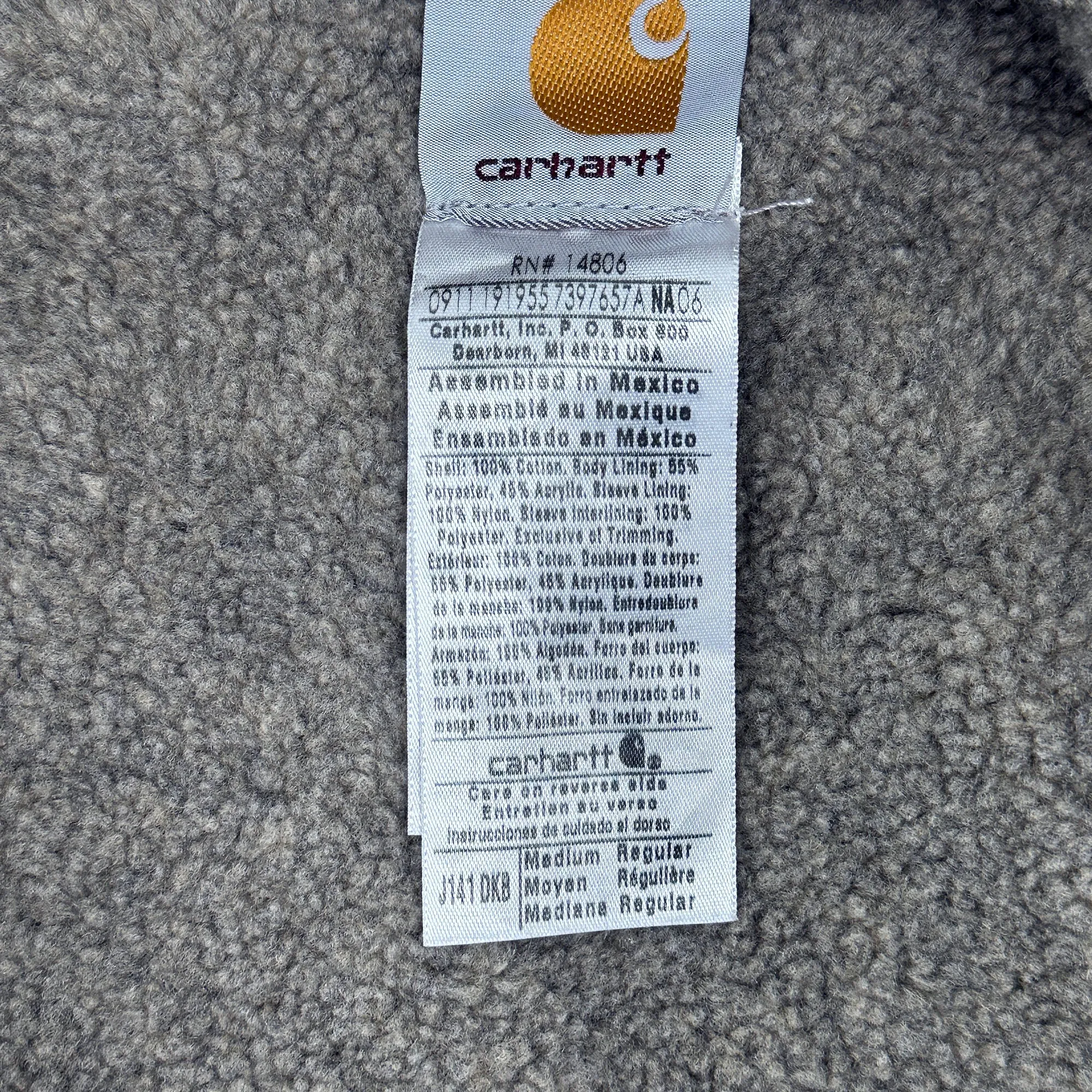 Carhartt J141 DKB Sherpa-Lined Sandstone Duck Jacket NWT Medium