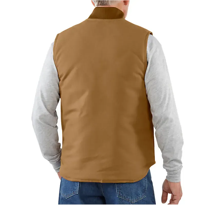 Carhartt Men’s Relaxed Fit Firm Duck Insulated Rib Collar Vest - Carhartt Brown