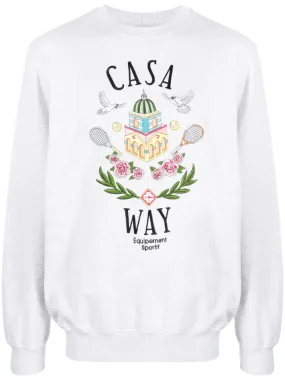 Casa Way-embroidered cotton sweatshirt