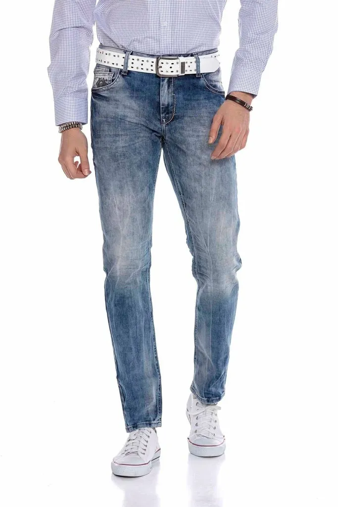 CD319 Men's Relaxed Fit Cut Jeans