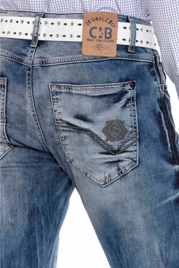 CD319 Men's Relaxed Fit Cut Jeans