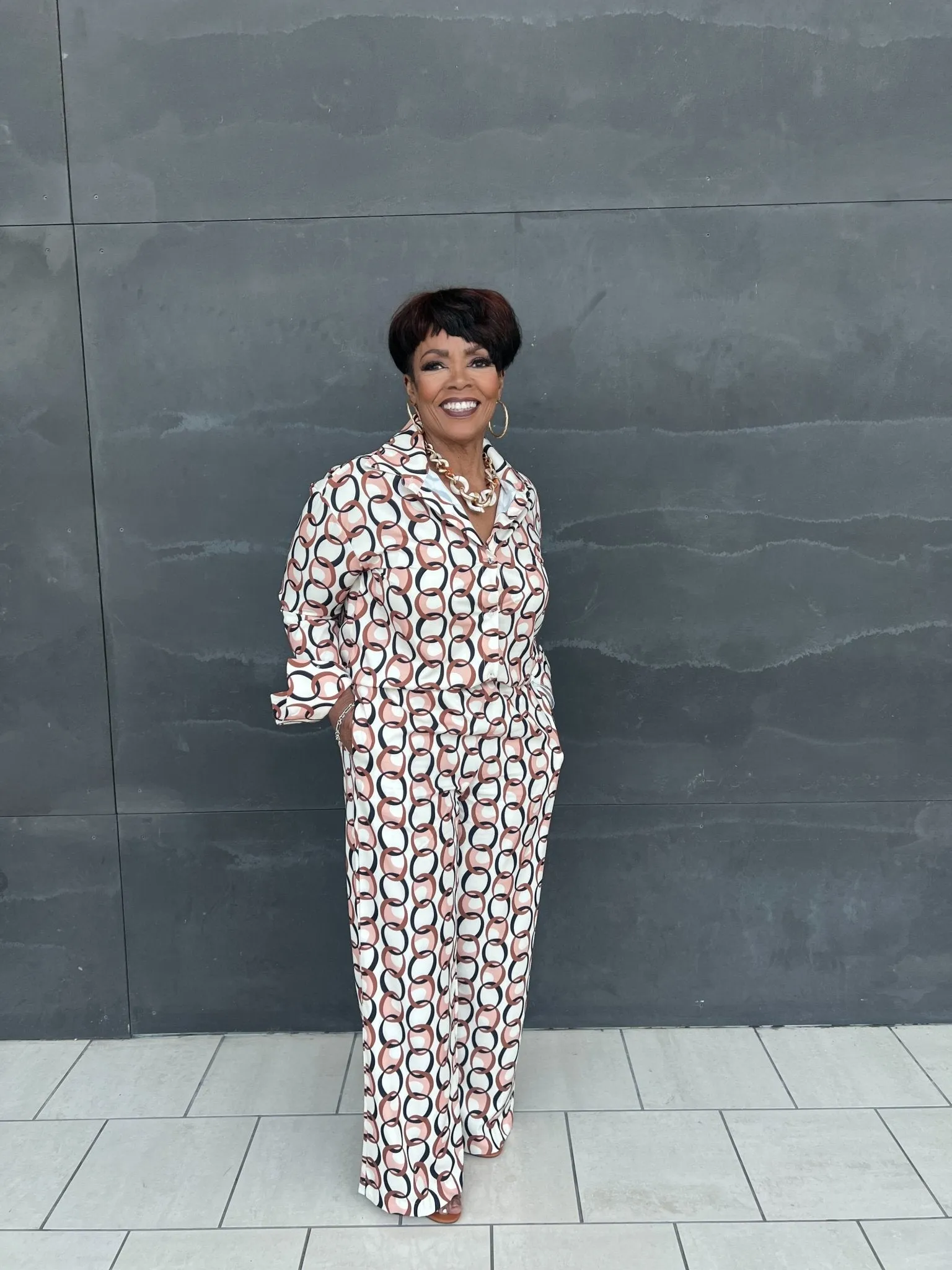 Chain Print Pants Set