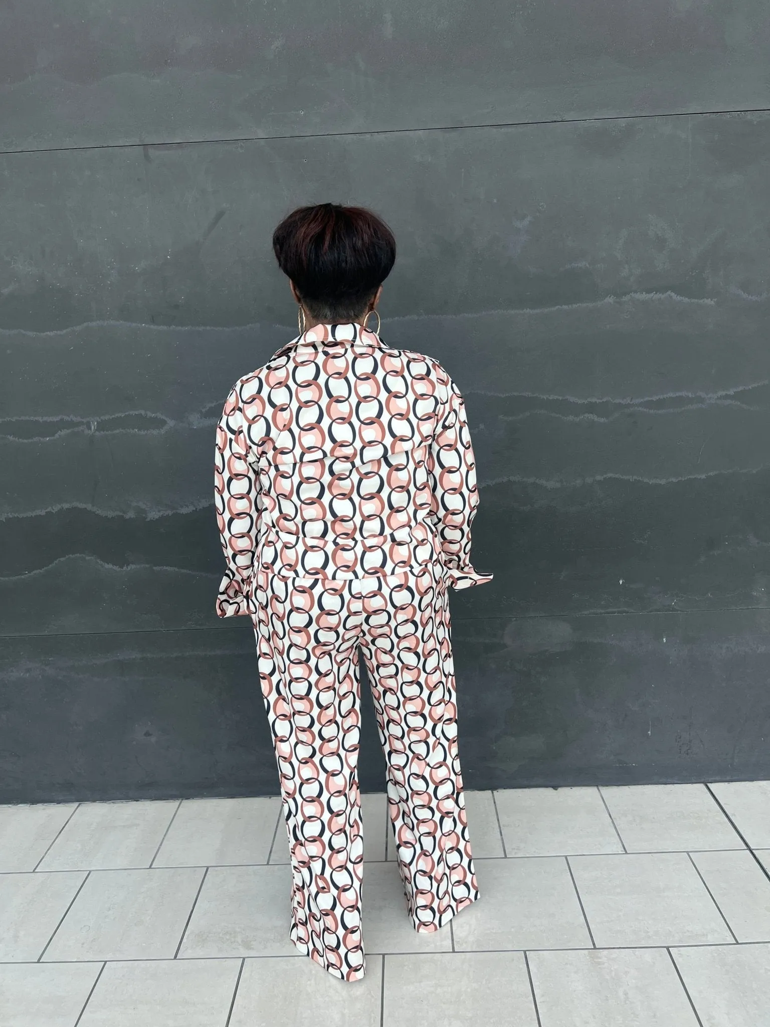 Chain Print Pants Set