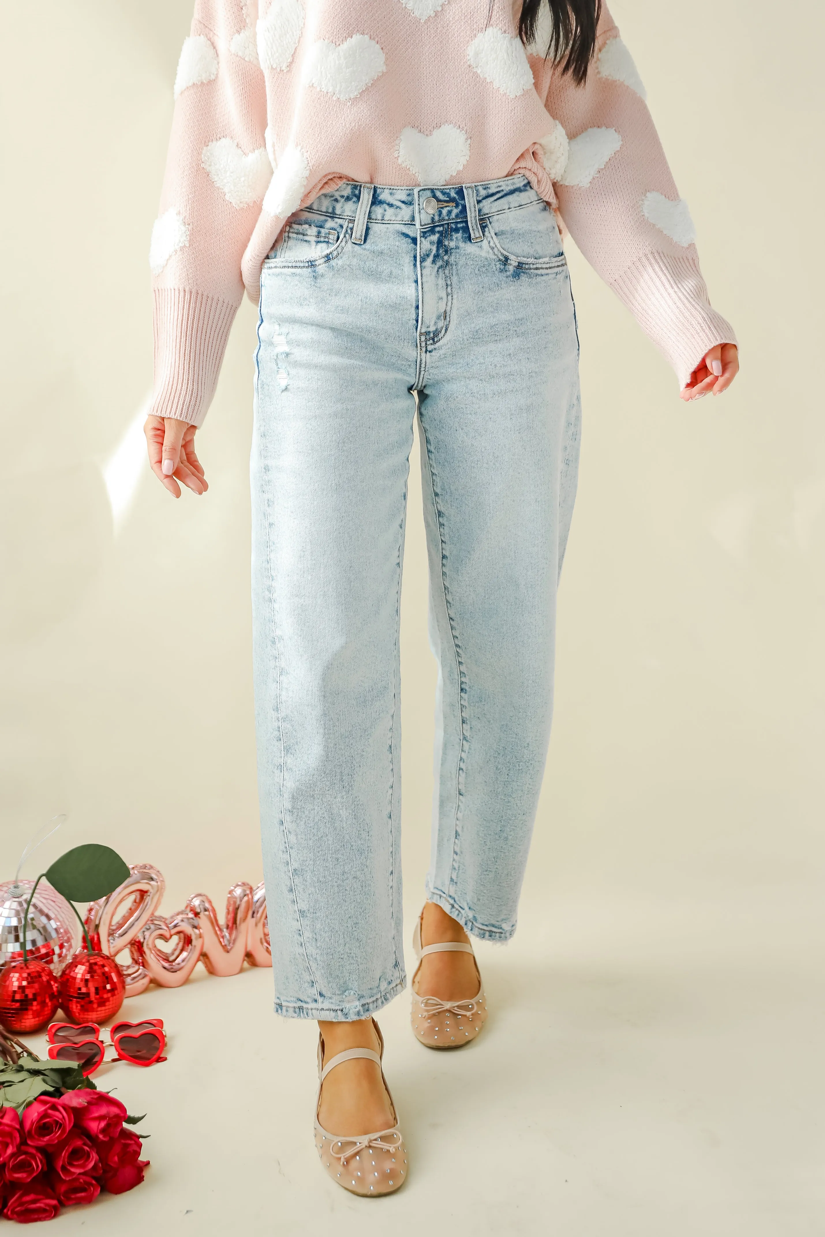 Chelsey Light Wash Barrel Jeans