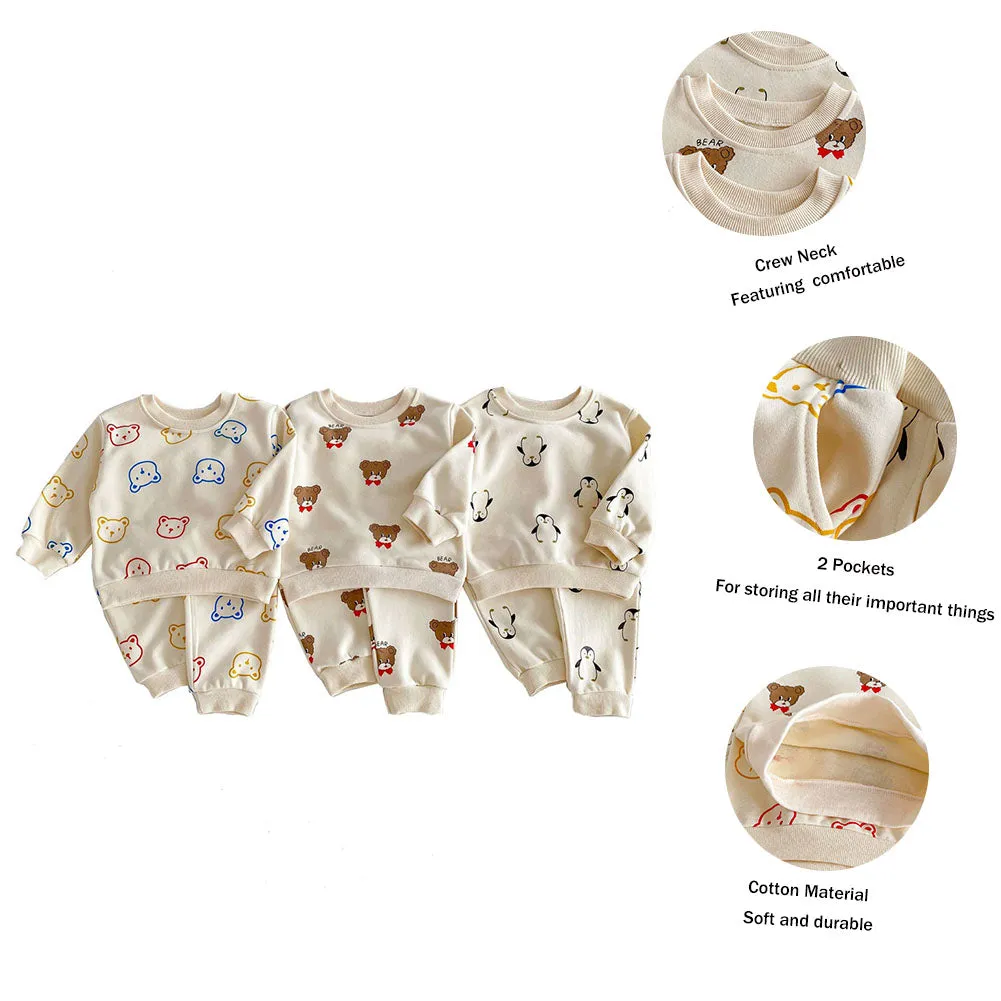 Children's Casual Cartoon Print Sets