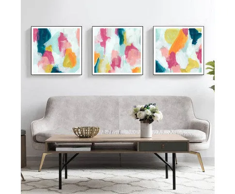 Colourful 3 Sets Black Frame Canvas Wall Art