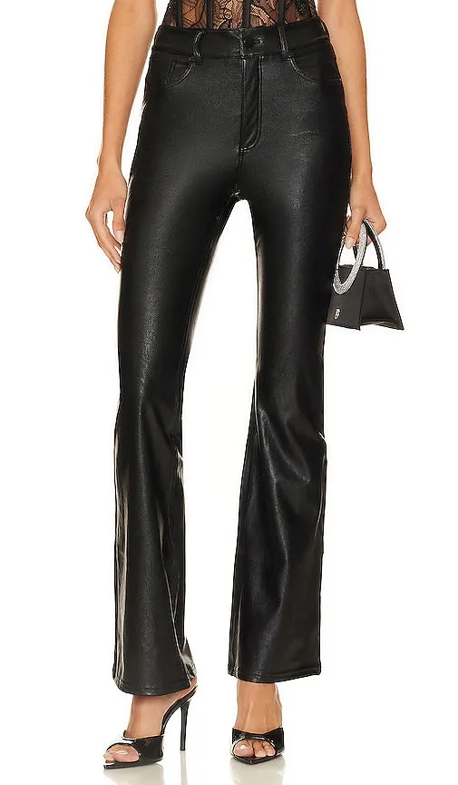 Commando Faux Leather Five Pocket Flare Pant in Black